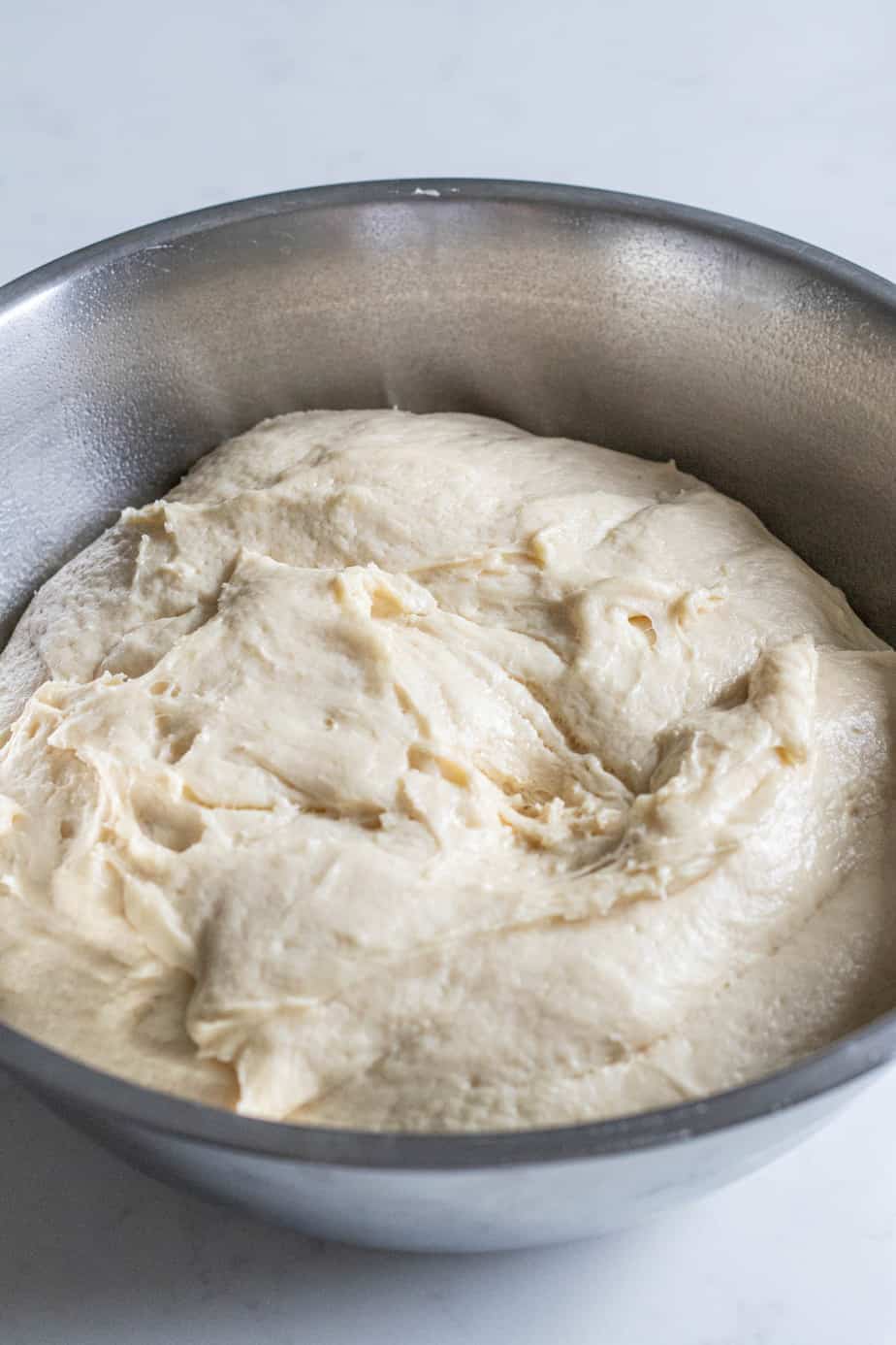 bowl of risen dough