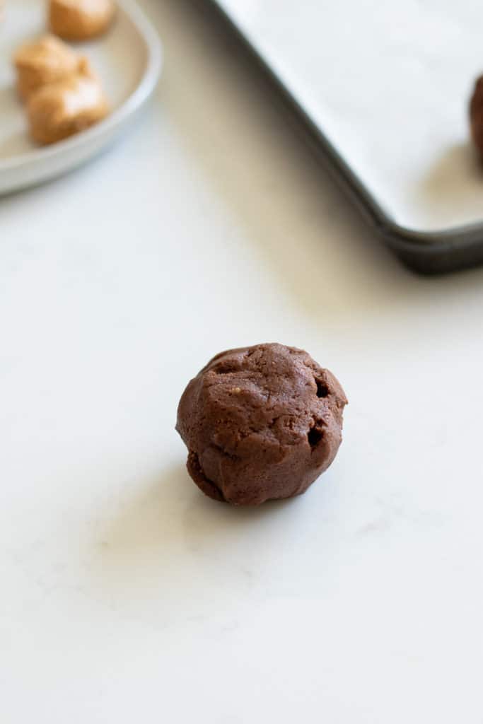 double chocolate chip cookie dough ball