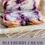 Blueberry babka with words written below picture