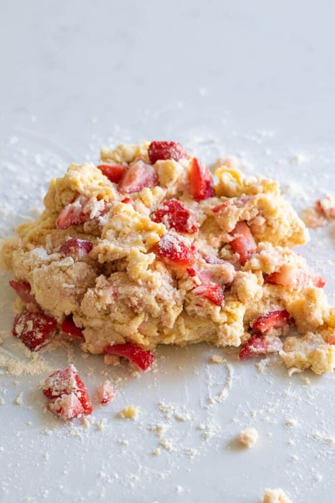 strawberry scone dough