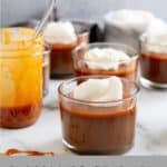 chocolate budino in glass cup