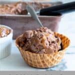 waffle bowl with chocolate ice cr