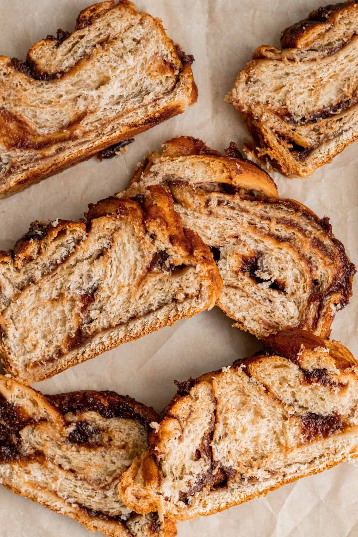 slices of apple cinnamon babka 