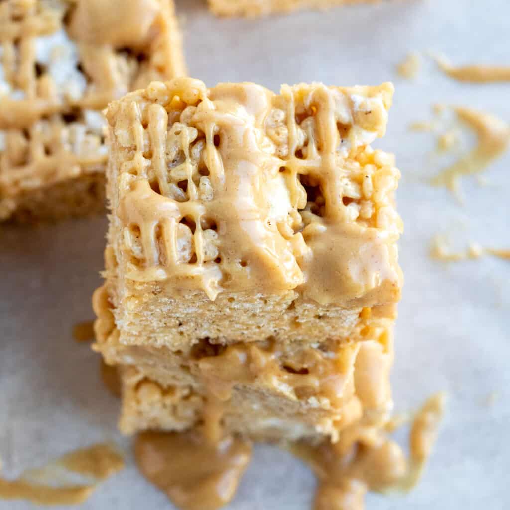 Peanut Butter Rice Krispie Bars The Marble Kitchen