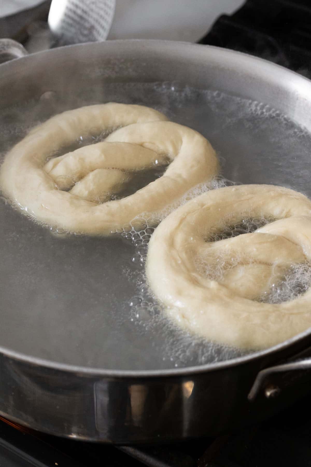 pretzels boiled in a baking soda bath